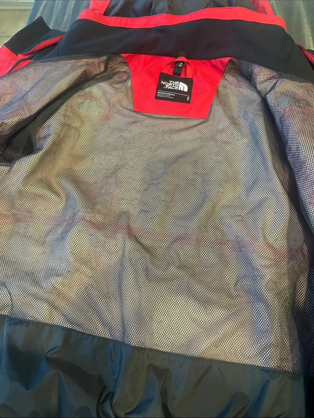 The North Face HyVent Men's Red Rain Jacket with Black Trim